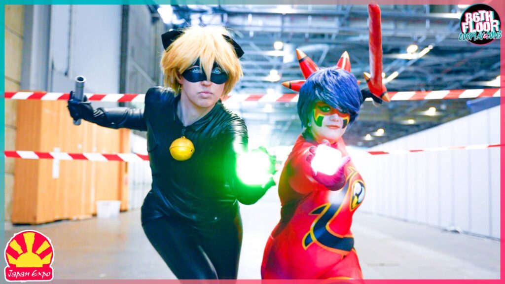 Cat Noir and Ryuko Miraculous Ladybug Japan Expo 86th Floor Cosplay and Cons