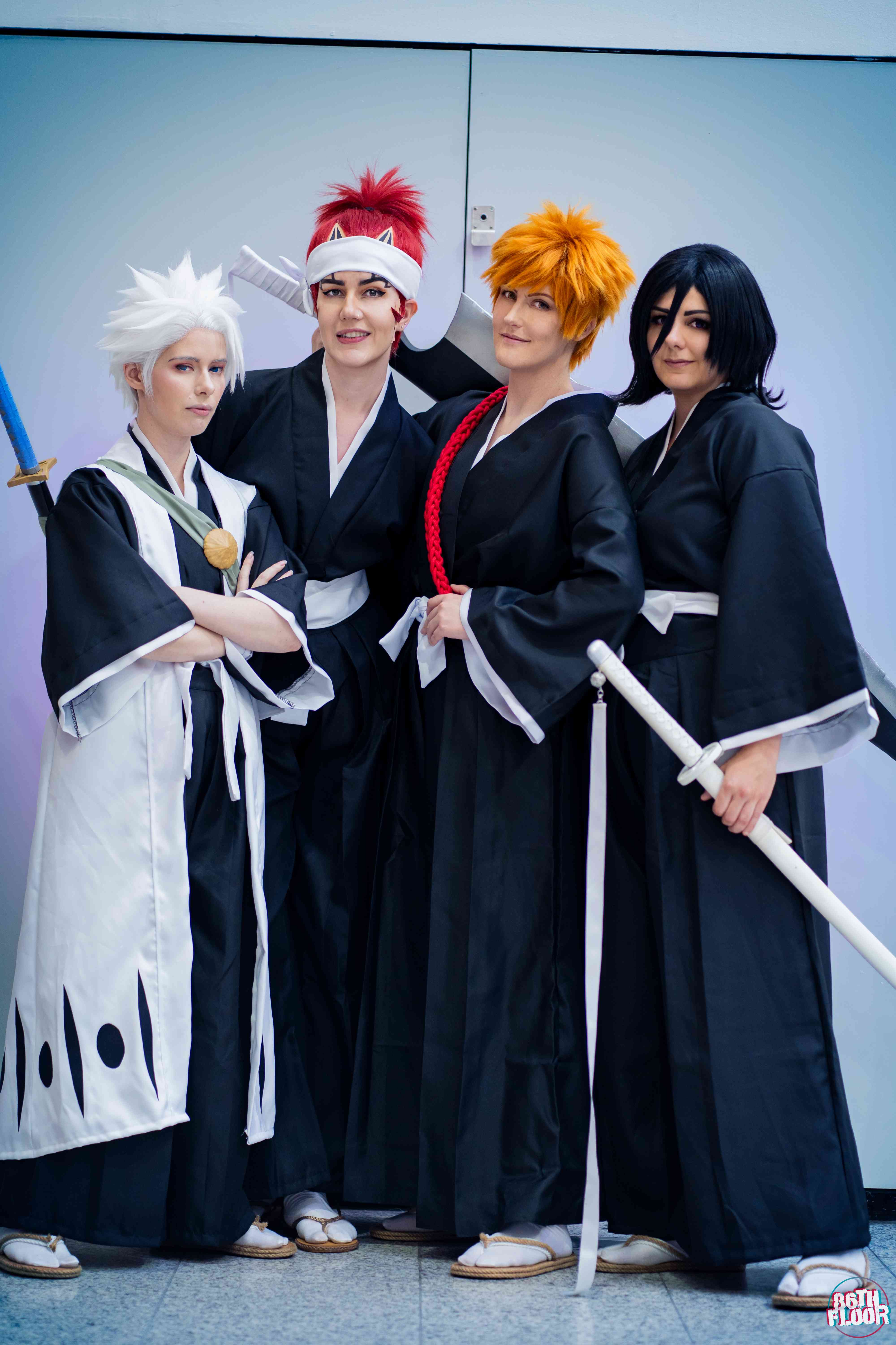 Hitsugaya, Ichigo, Renji & Rukia from Bleach - anime cosplayers from MCM London 2022