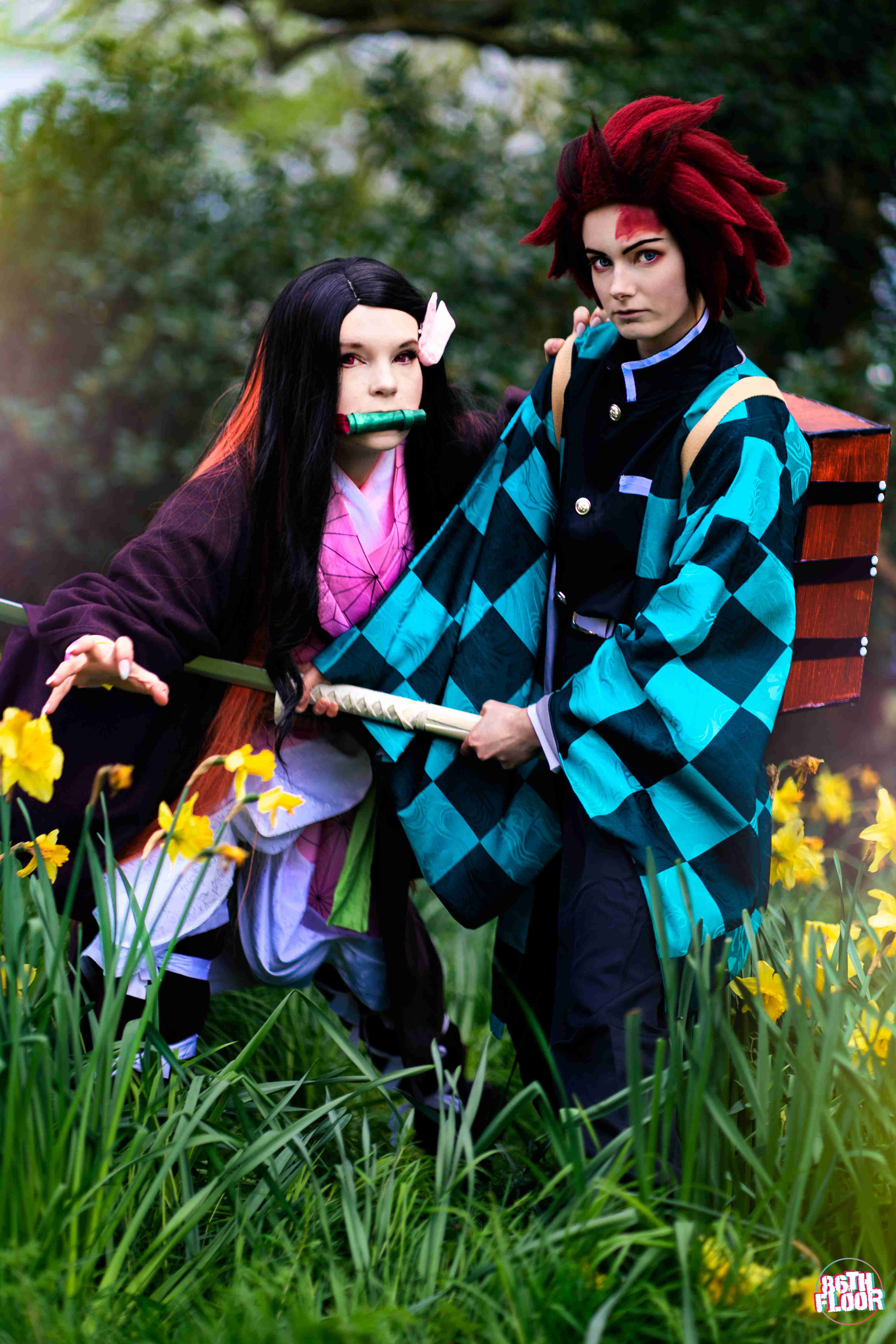 Tanjiro and Nezuko Demon Slayer CosXpo 2022 86th Floor Cosplay and Cons