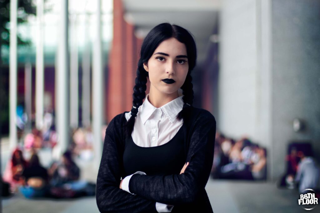 Wednesday Addams cosplay from the Addams Family from Japan Weekend 2019