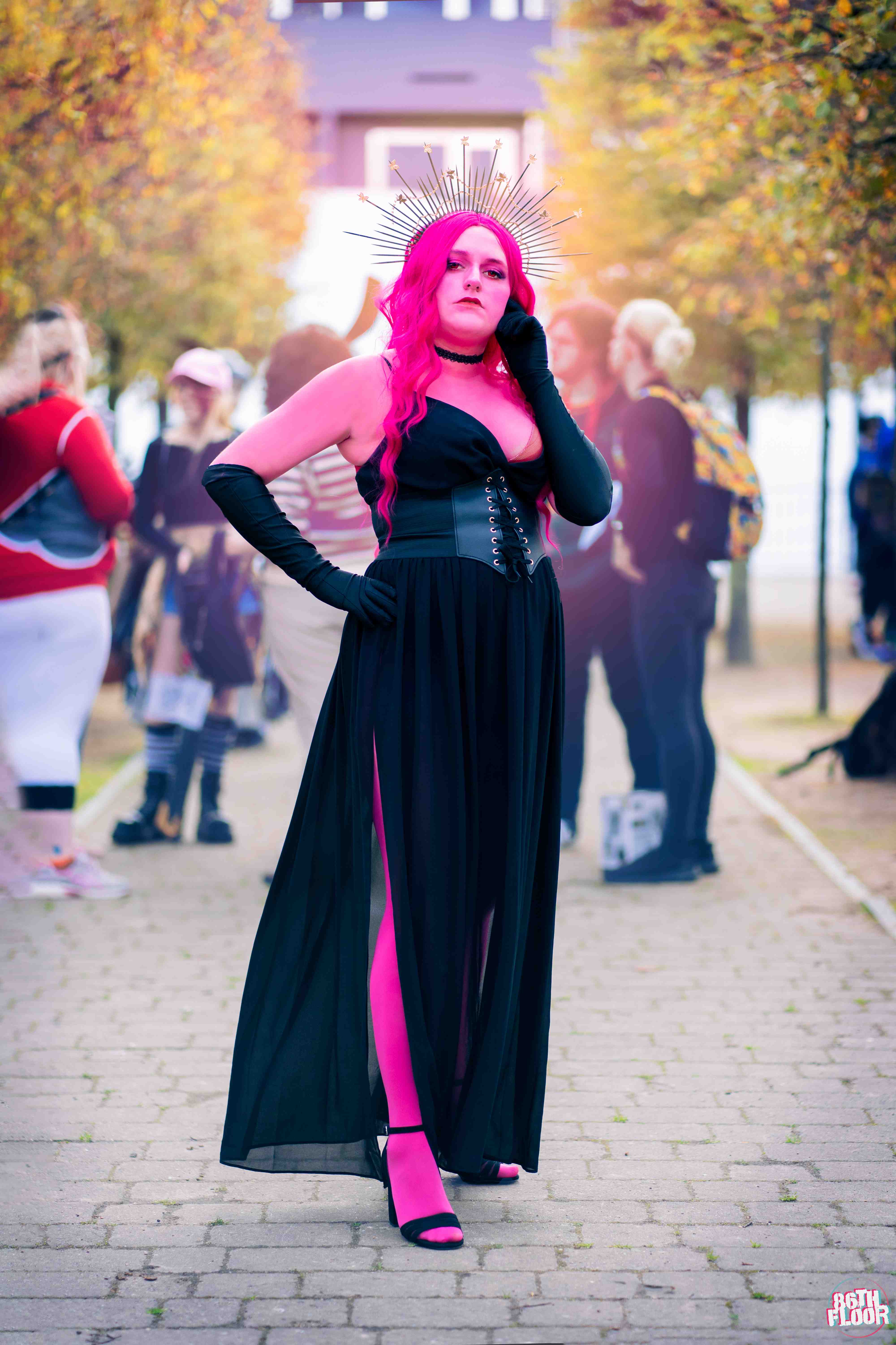 Persephone from Lore Olympus cosplayer from MCM London Comic Con October 2022
