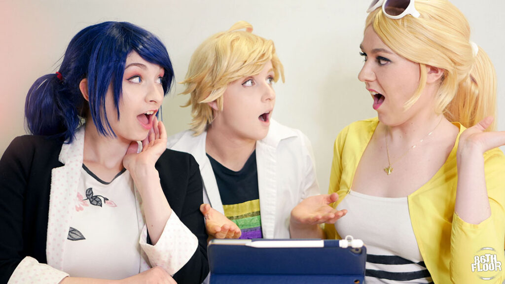 Adrien Agreste Marinette Dupain Cheng and Chloe Bourgeois 4 Miraculous Ladybug Cosplayers React to Miraculous Ladybug Oblivio 86th Floor Revolutions