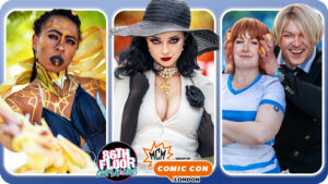 A YouTube thumbnail showing cosplayers from MCM London